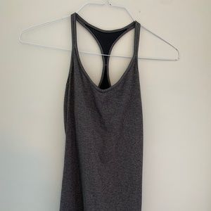 Gray Under Armour workout top with mesh detail
